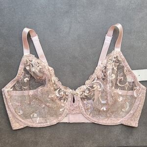 NWT Whimsy Honolulu Sheer Plunge Underwire Bra 40DD